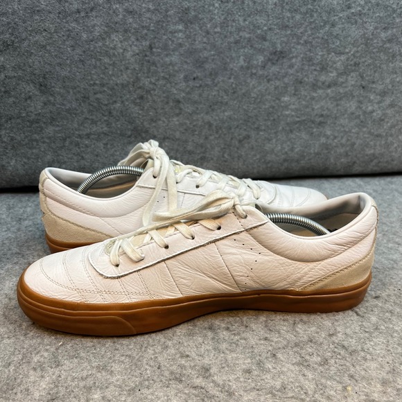 Converse All Star White Leather Gum Sole Low Top Sneakers Mens Shoes‎ Size 12 - Picture 6 of 8